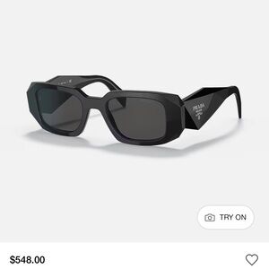 Prada Sleek Black Angular Sunglasses